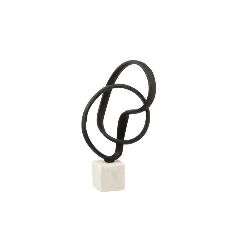 J-Line Figuur Ring Op Marmeren Standaard