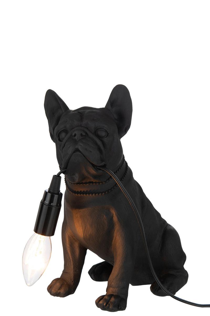 J-Line Lamp Bulldog Zwart