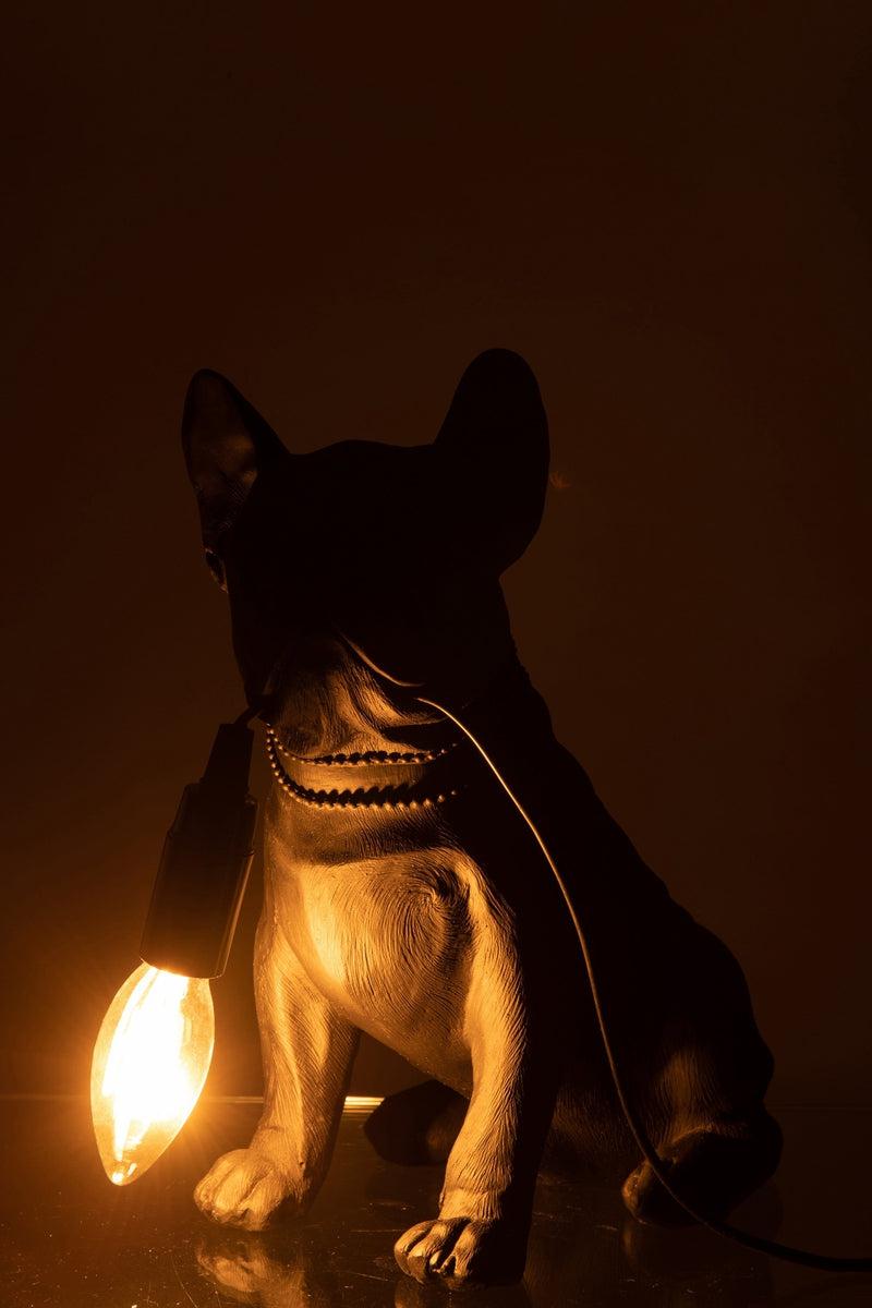 J-Line Lamp Bulldog Zwart