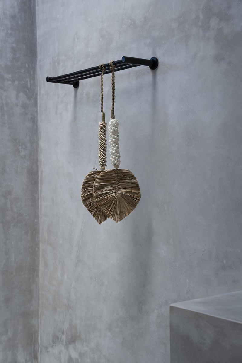 Raffia & Schelpen Hangdecoratie Wit Naturel
